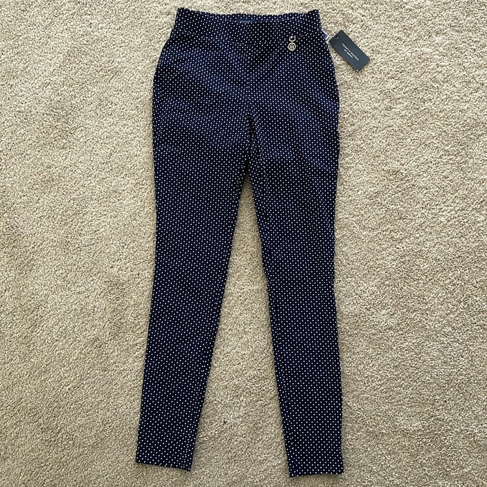 NWT Tommy Hilfiger Blue & White Pattern PANTS Pull On 2